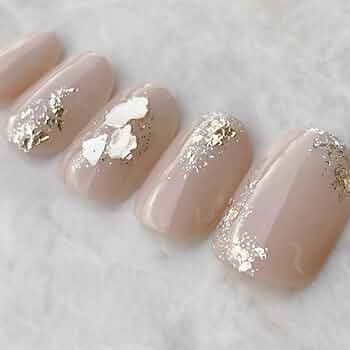 キャメル×箔 ネイルチップ d237171ca2407596257fed9d686eee