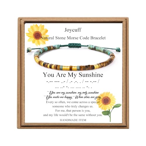 Image of JoycuFF Morse Code Bracelets Christmas Birthday Gifts for Women Her | Graduation Mothers Day Inspirational Funny Jewelry Stocking Stuffers Adjustable Bracelets for Women