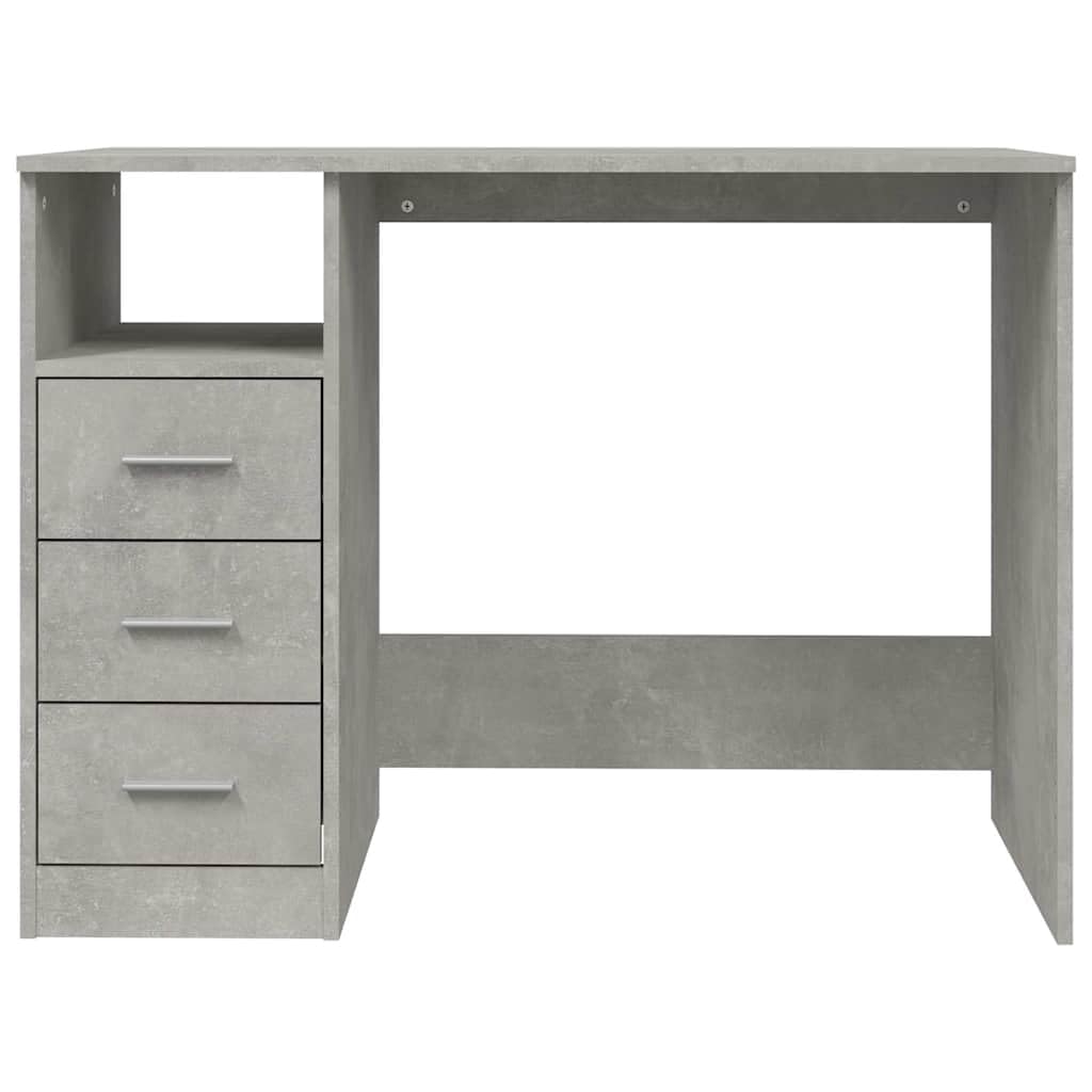 Scrivania con Cassetti Grigio Cemento Porta PC 102x50x76 cm | Mobile salvaspazio ideale per lo studio e la camera da letto, per organizzare documenti e accessori da ufficio.