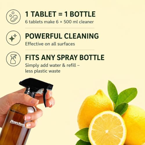 Image of flowcheer Multi Surface Cleaner Refills -12 Pack (Unscented) | All Purpose Cleaning Refill Tablet-Makes 192 fl oz Bottles of Spray Cleaner for Household & Kitchen