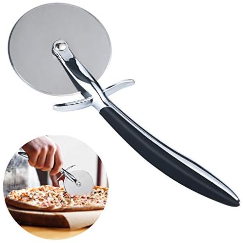 Flintronic Stainless Steel Pizza Cutter with Handle Cover