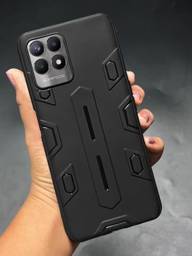 Image of NIUKIN Soft Shield Pro Mobile Back Case for Realme Narzo 50 / Realme 8i | Shockproof Scratchproof Cover | Black