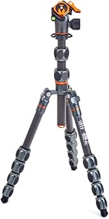 3 Legged Thing Pro Range 2.0 Leo 2.0 Kit Carbon Fibre Travel Tripod System - Adjustable Camera Tripod with 3 Detachable Legs for Monopod Conversion - Metallic Slate Grey (LEOKITGREY2)