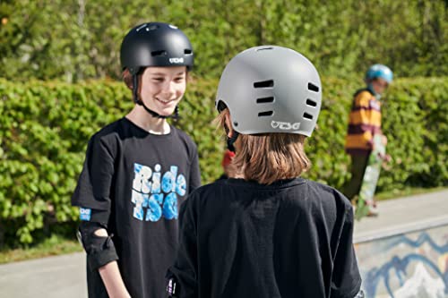 TSG Meta Skate- und Fahrradhelm mit Einstellsystem, für Radfahren, BMX, Skateboarden, Rollerblading, Roller Derby, E-Boarding, E-Skating, Longboarding, Vert, Park, Urban (Satin Paynes Grey, L/XL 58-60