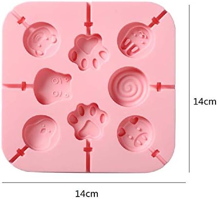 Miniatura 2 de Aeyistry Molde de fondant en forma de animales creativos, piruleta y pata de gato, molde de silicona para pastel de caramelo de chocolate,
