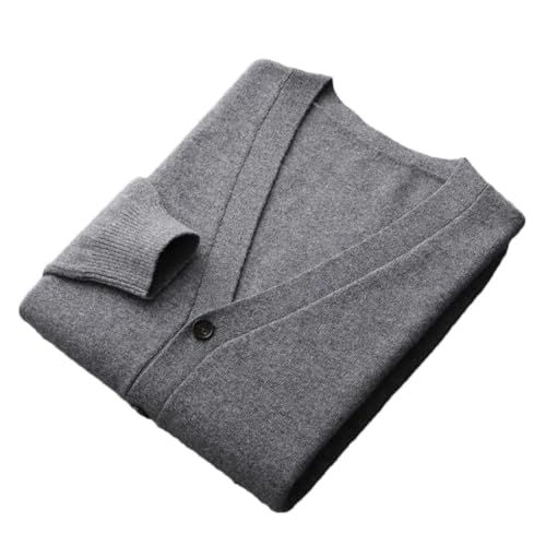 Men's Cardigan Sweaters Large Size Loose V-Neck Long Sleeve Solid Color Casual Sweater Tops