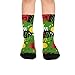 susiyo Green Red Pattern Hiking Socks Boy Girls - Cushioned Crew Socks for Kids Soft, Breathable & Seamless Toe for All-Day Comfort