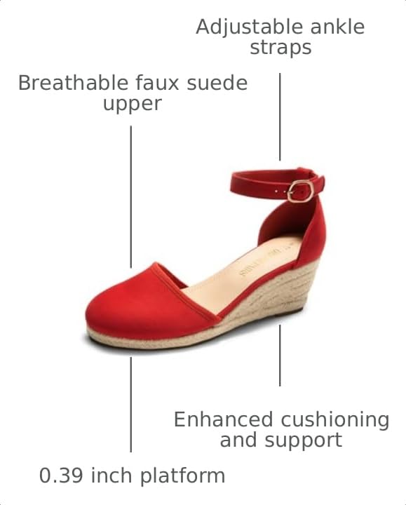 Image of DREAM PAIRS Women's Espadrilles Closed Toe Ankle Strap Dressy Platform Wedge Sandals