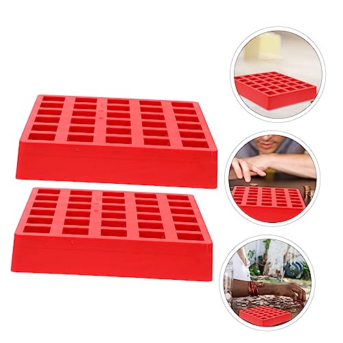 Contenedores Multi-Grid para Monedas x2 en ABS Rojo miniatura 2