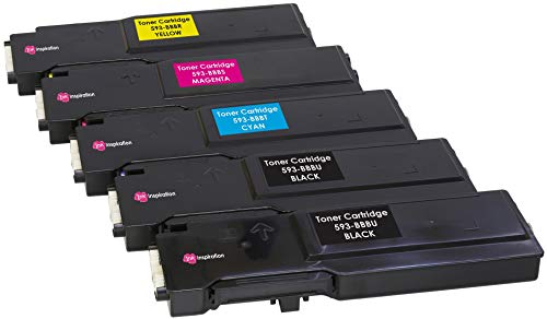 Ink Inspiration 5er Set Premium Toner kompatibel für Dell C2660 C2660dn C2665 C2665dnf | Schwarz 6.000 Seiten & Color je 4.000 Seiten