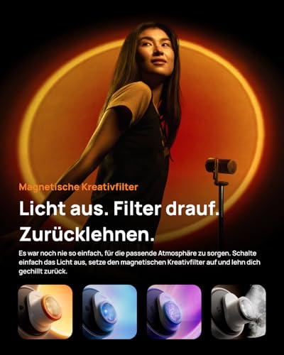 XGIMI MoGo 4 Laser Handy Beamer mit Akku, 550 ISO-Lumen, Outdoor Mini Projektor mit 360° Ständer, 2,5 Std Wiedergabe, Google TV & Netflix, Harman Kardon Sound, inkl. 4 Filter – Bild 7