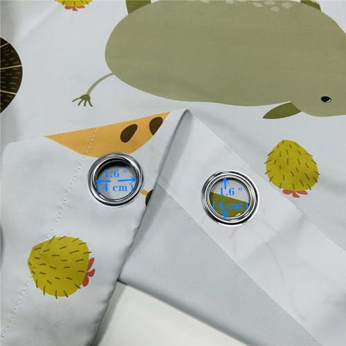 Yuanzu BBCC02 Animal Curtains W29.5 X L65 Inch Grommet Thermal Insulated Blackout Window Drapes Safari Hippo Crocodile Lion Elephant Giraffe Woodland Zoo Pattern For Kids Boys Girls Nursery Bedroom 2 Panels thumb #2