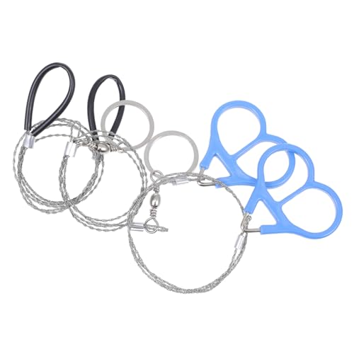 CORHAD 3pcs Stainless Steel Survival Wire Saws Portable Wire Saws for Camping Outdoor