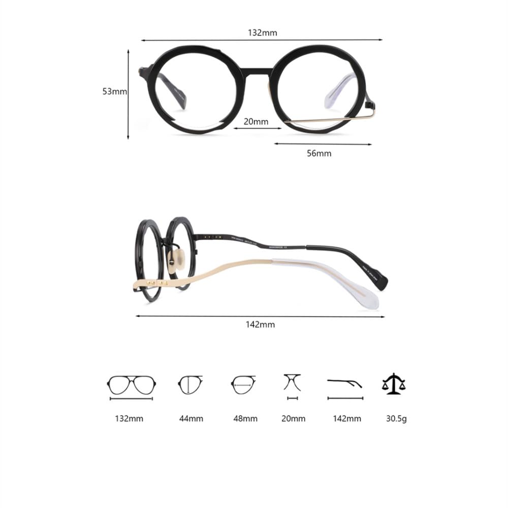 Retro Okrągłe Okulary Ramki Nieregularne Mężczyźni Kobiety Okulary