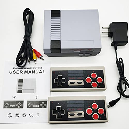  Retro Console,Mini Classica Console di Gioco + 2 Controller Wireless 2.4G, Giochi Classici 620 Integrati per Adulti e Bambini(Uscita AV)