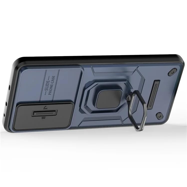 Image of Glaxx Heavy Duty Armor Back Case Cover for Oneplus Nord CE 4 5G - Magnetic Kickstand Ring with Camera Shutter Protection, Rugged Bumper Hard Back Cover for Oneplus Nord CE 4 5G (PC & TPU|Blue)