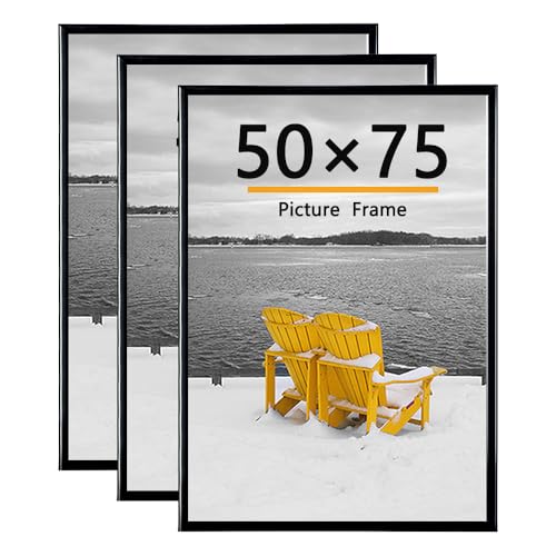 Baoee 3 Pack 50x75 Bilderrahmen 50x75 Bilderrahmen Weiß für Fotogalerie - Einschubstreifen horizontale oder vertikale Wandmontage