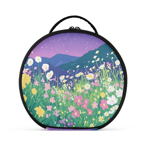 Takiito A Field Of Wildflowers Travel Makeup Case Portable Makeup Box Artist Cosmetic Case Organizer With Adjustable Dividers