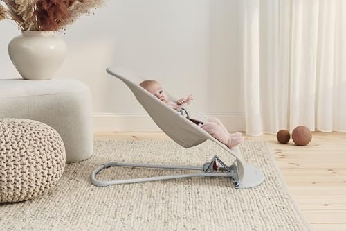 BabyBjörn Bouncer Bliss, Light Beige, 3D Jersey | 2-in-1 Adjustable Baby Bouncer Seat and Toddler Chair, Newborn to Toddler (8-29 lbs), 4 positions, Lightweight & Portable
