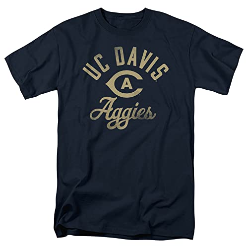 University of California, Davis Official Aggies Short Sleeve Mens Cotton T-Shirt,Navy, Large