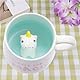 WEIZHIDA Einhorn Tasse 3D Tier Kaffee Tasse mit Nette Einhorn Innen,Geschenke für Frauen Mädchen Freundin Lustige 3D Tier Tasse,Süß Teetasse Geschenktasse Porzellan Tasse für Kinder, Frauen, Mädchen
