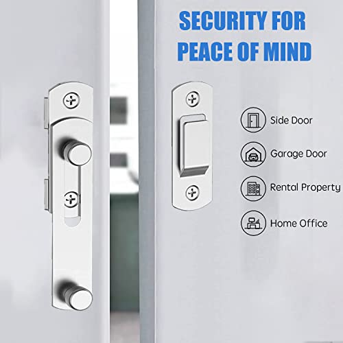 Litensh Sliding Barn Door Lock, Stainless Steel Gate Latch Flip Slide Latch Hardware - Image 3
