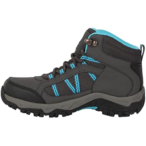 Gelert Kids Horizon Mid Waterproof Walking Boots Junior Lace Up Ankle Shoes Charcoal/Blue UK 1 (33) Cover