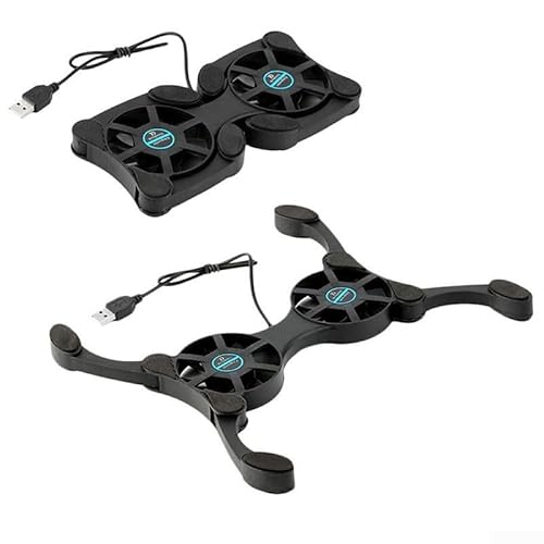 Almohadilla de refrigeración para portátil con soporte de ventilador USB para mini portátiles, diseño plegable para disipación de calor portátil y rendimiento mejorado