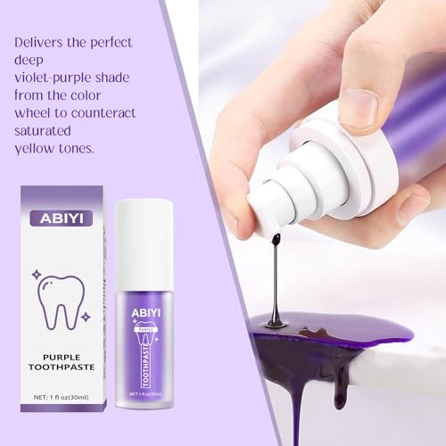 Purple Teeth Whitening Toothpaste, Whitening Zahnpasta, Zahnfleckenentfernung, Lila Zahnpasta für Zahnaufhellung,Eine Schonende Pflege Des Zahnfleisches (1, Original)