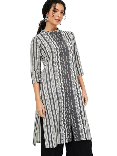 Image of Max Women's Cotton Blend Printed Regular Kurta