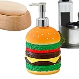 Mwqpgyh Dispenser di sapone | porta detersivi per hamburger – Dispenser di shampoo decorativo per cucina commerciale, doccia, bagno, balsamo, da cucina, lavaggio a mano commerciale e piano immagine