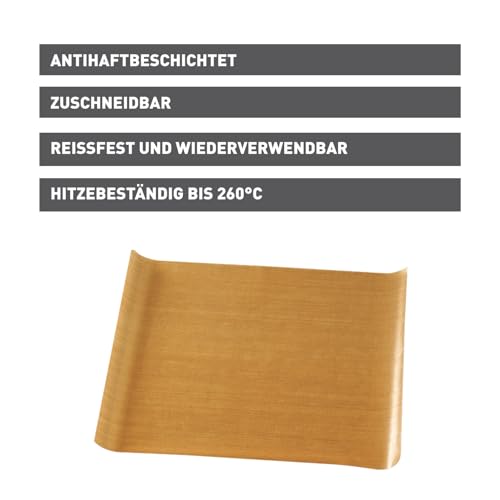 Foto von Original Kaiser Classic Dauerbackfolie 40 x 50 cm, wiederverwendbarers Backpapier aus Glasgewebe, antihaftbeschichtet, reißfest, hitzebeständig bis 260°C, Braun