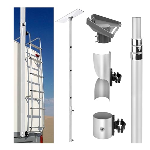 Starlink Standard 4/4X/V3 Gen 3 Flag Pole Mount Kit - 10 feet Telescoping FlagPole- Fits for 0.7 to 1.1 Inch Round Ladder Rails