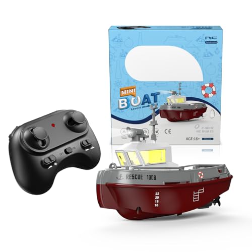 MechPuConToy RC Electric Yacht for Pools and Lakes, 1/144 2.4Ghz High-Speed Waterproof Remote...