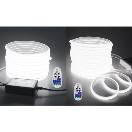 Tira de Luz LED Exterior 32.8 pies Impermeable COB 6000K Blanco Frío miniatura 1