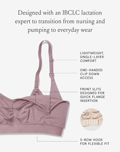 Image of Bodily Do Anything Nursing Bra for Breastfeeding & Hands-Free Pumping | Wireless Pumping Bra, Adjustable Maternity Bra, One Handed Clip-Down Access, Made with OEKO-TEX Standard 100 Certified Fabric