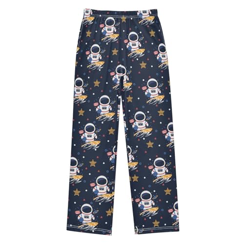 ZZXXB Astronaut Surf Boys Long Pants Soft Trousers Elastic Waist Kids Lounge Bottoms with Pockets S-XL