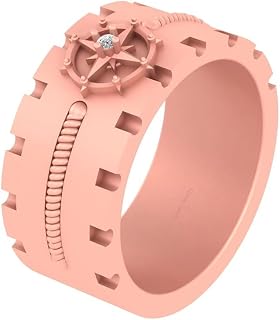 Nautical Star Compass Engagement Band Diamond Compass Band Rose Gold Finish 925 Sterling Silver