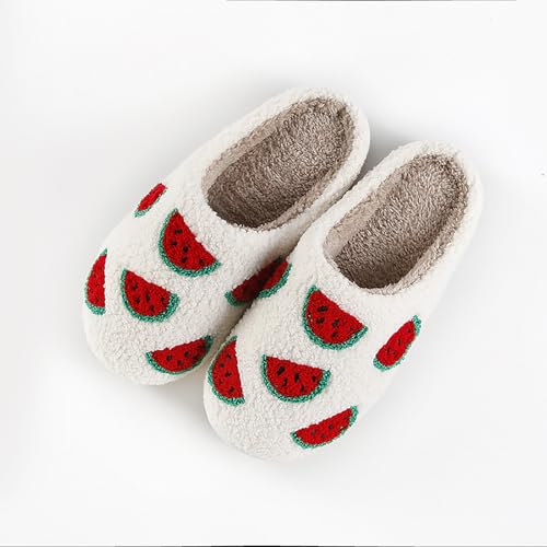 Image of Women's Men's Cute Fuzzy Heart Slippers Memory Foam Fluffy Couple Slippers Cozy House Indoor Outdoor Shoes