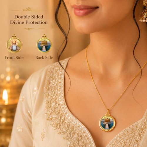 Image of DIVINITI 24K Gold Plated Double-Sided Religious Pendant with Premium Gift Box, Spiritual Locket for Men & Women, Devotional Jewellery for Gifting & Everyday Wear
