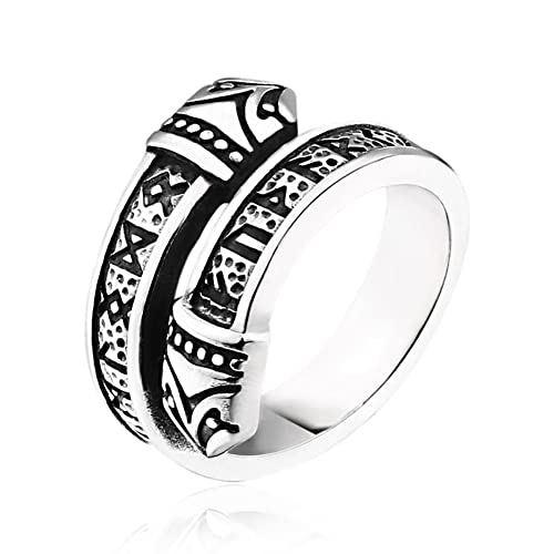 YAHOYA Mythologie Nordique Midgard Serpent Jormungand Bagues Doigts Hommes Acier Inoxydable Anneau Ouvert Viking Talisman Mâle Scandinave Bijoux