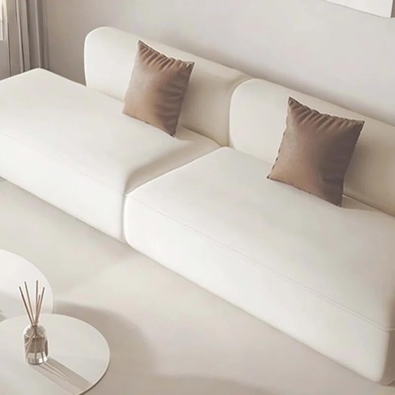 Image of Modern Velvet Living Room Interior chesterfiled Sofa Lounger 2-Pieces Sofa with Included Pillows (Cream)