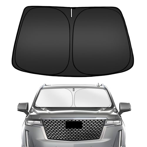 Image of ARISMOTOR Windshield Sun Shade for Cadillac Escalade 2021-2026 | Custom Fit, Foldable, Front Window Sunshade Sun Visor Protector, Block UV Rays, Keep Car Cooler