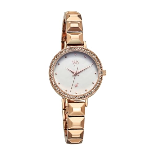 Fastrack-Vyb-Enigma-Quartz-Analog-Silver-MOP-Dial-Steel-Alloy-Strap-Watch-for-Women