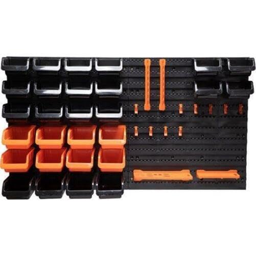 Vivo Technologies43 Pcs Wall Mounted Pegboard Hook,Tool Board Storage Bins Hooks Wall Mount Tool Rack Organiser DIY Too Craft Organizer Storage Panel Shelves