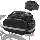 Coolrunner Panniers Bike Bags Bike Rear Rack Bag Bicycle Trunk Bag 27L Bicycle Rack Rear Bag with Rain Cover Bike Saddle Bag for Grocery Shopping Commuter Travel Outdoor Cycling Trip