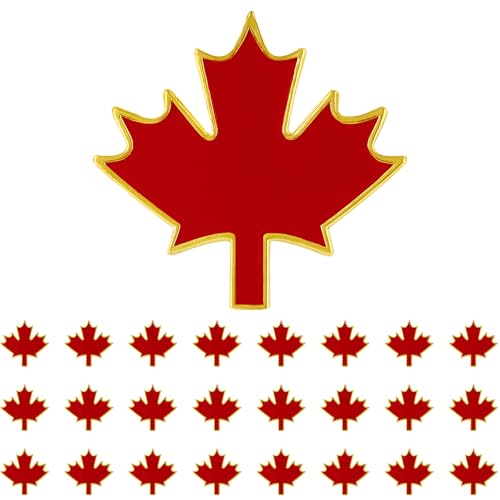 6/12/25/50/100 pieces small red Enamel Maple leaf Canada brooch Lapel pin Badge bulk (25)