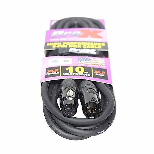 ProX DMX Digital 5-PIN 10ft Cable Quality Gold Contacts OFC Shielded