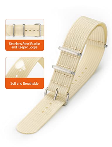 Image of TACTICAL FROG Nylon Watch Band 18mm 19 mm 20mm 22 mm 24 mm, Waterproof Military Watch Straps Replacement for Men Women, With Stainless Steel Buckle