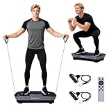 Vibration Plate Machine,180 Speeds Shake Plate for Lymphatic Drainage Weight Loss, Vibrating Fitness Platform 460LB Capacity Whole Body Workout with Bluetooth Home Exercise Gym Equipment for Women Men